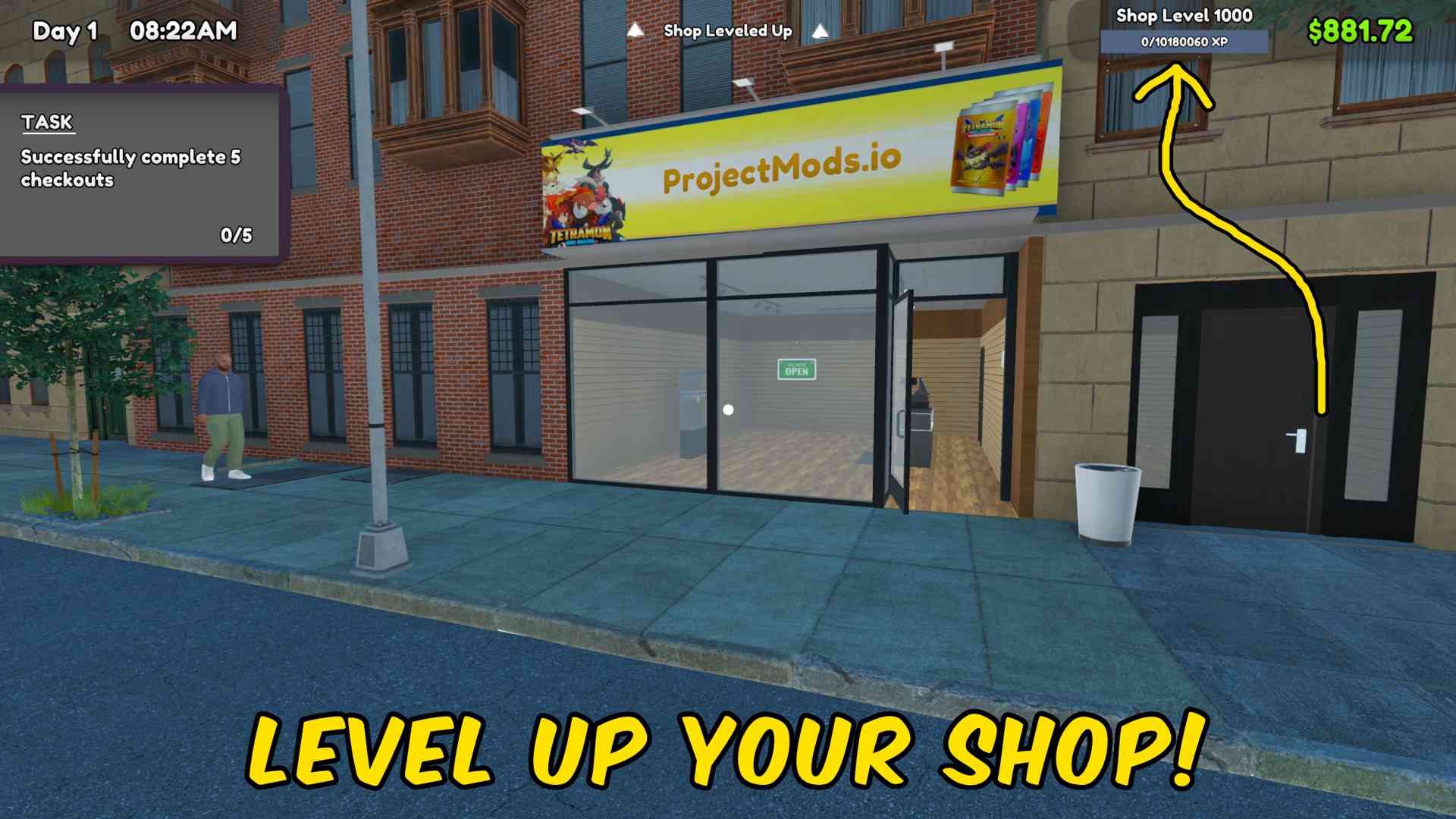TCG Card Shop Simulator — Fame & Shop XP Manager (screenshot 2)